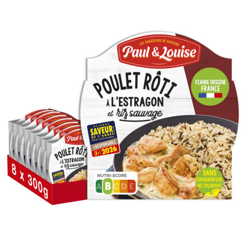 Poulet Rôti à l'estragon et riz sauvage (300g) - Lot de 8