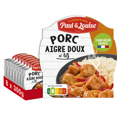 Porc Aigre-Doux et riz (300g) - Lot de 8