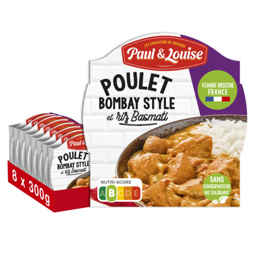 Poulet Bombay Style & Riz Basmati (300g) - Lot de 8