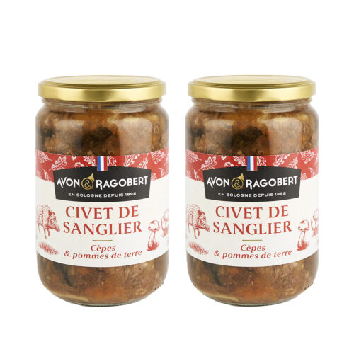 Civet de sanglier aux cèpes et pommes de terre (700g) - Lot de 2