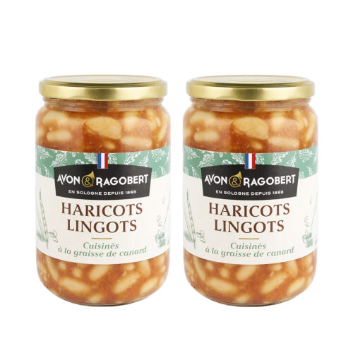 Haricots lingots cuisinés à la graisse de canard (690g) - Lot de 2