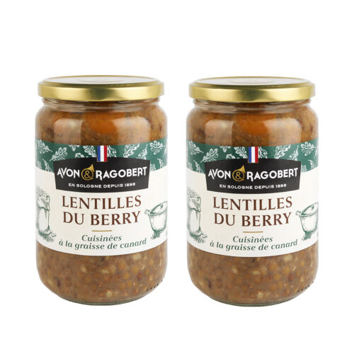Lentilles du Berry cuisinées à la graisse de canard (690g) - Lot de 2