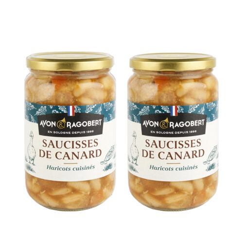 Saucisses de canard aux haricots lingots (700g) - Lot de 2